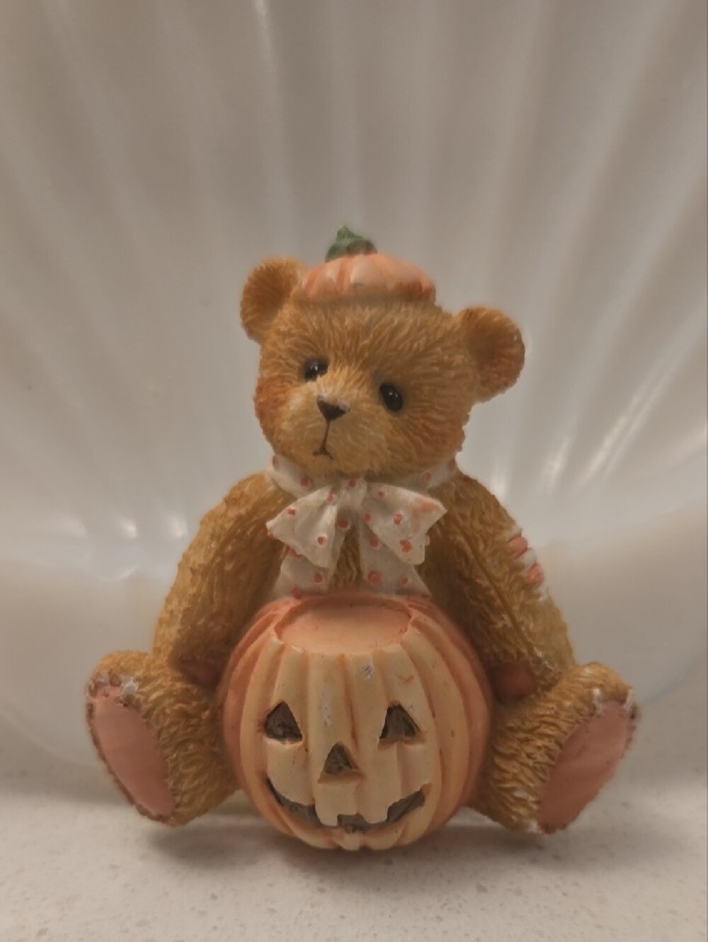 🧸1995 Cherished Teddies Halloween Pin Brooch Bear with Jack-o'-Lantern 🎃🐻 VTG